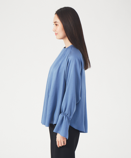 qualite（カリテ）の「タックドレープブラウス（シャツ/ブラウス・レディース・ホワイト/ブルー・フリー）」の10枚目の写真