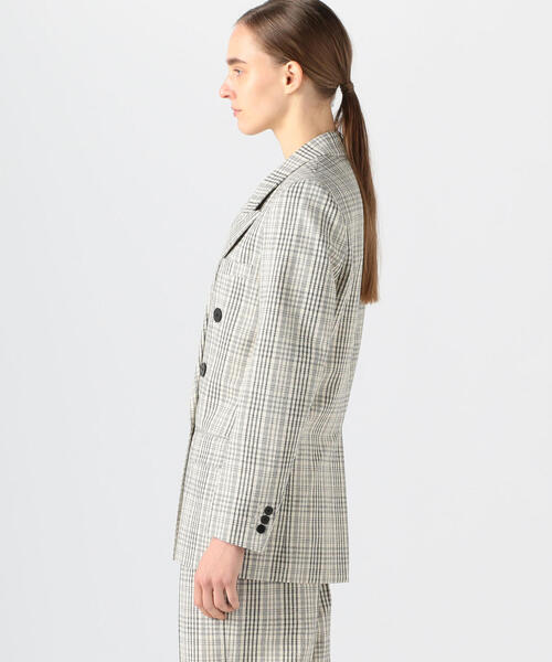 ISABEL MARANT（イザベルマラン）の「ISABEL MARANT ETOILE LEAGAYA コットンナイロン チェックダブルブレストジャケット（テーラードジャケット・レディース・ホワイト系その他・34）」の3枚目の写真