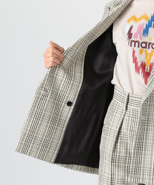 ISABEL MARANT（イザベルマラン）の「ISABEL MARANT ETOILE LEAGAYA コットンナイロン チェックダブルブレストジャケット（テーラードジャケット・レディース・ホワイト系その他・34）」の6枚目の写真