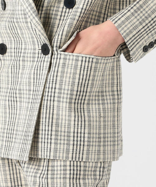 ISABEL MARANT（イザベルマラン）の「ISABEL MARANT ETOILE LEAGAYA コットンナイロン チェックダブルブレストジャケット（テーラードジャケット・レディース・ホワイト系その他・34）」の10枚目の写真