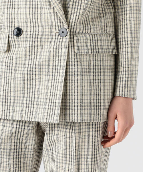 ISABEL MARANT（イザベルマラン）の「ISABEL MARANT ETOILE LEAGAYA コットンナイロン チェックダブルブレストジャケット（テーラードジャケット・レディース・ホワイト系その他・34）」の11枚目の写真