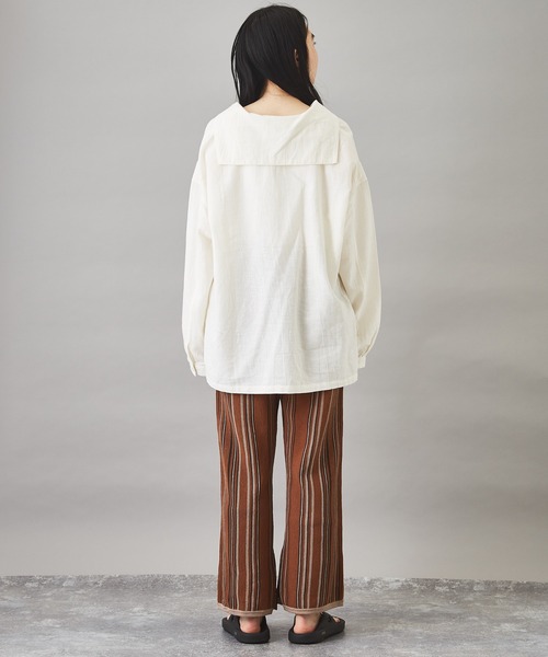 TOBILA(トビラ)の「ストライプ ニットパンツ(その他パンツ・レディース・ベージュ/ネイビー/キャメル・M)」の17枚目の写真