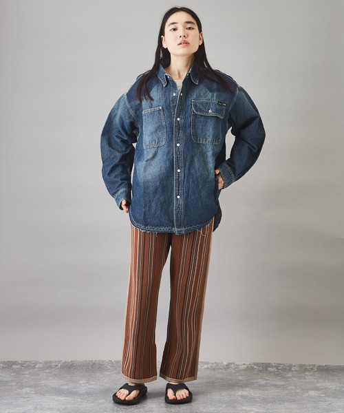 TOBILA(トビラ)の「ストライプ ニットパンツ(その他パンツ・レディース・ベージュ/ネイビー/キャメル・M)」の13枚目の写真