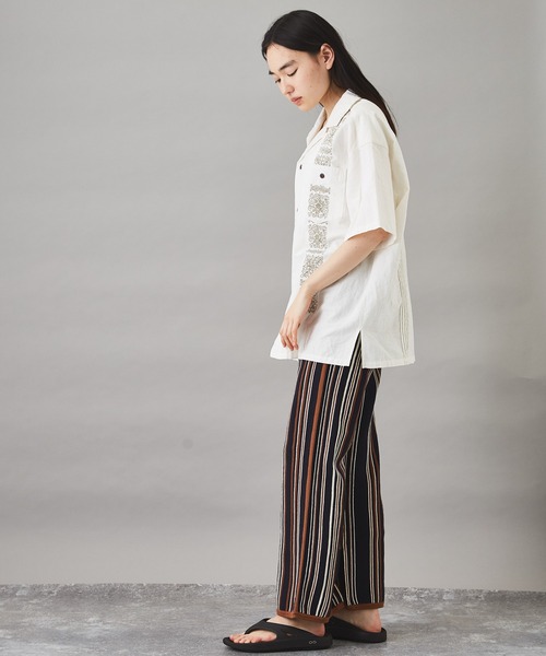 TOBILA(トビラ)の「ストライプ ニットパンツ(その他パンツ・レディース・ベージュ/ネイビー/キャメル・M)」の10枚目の写真