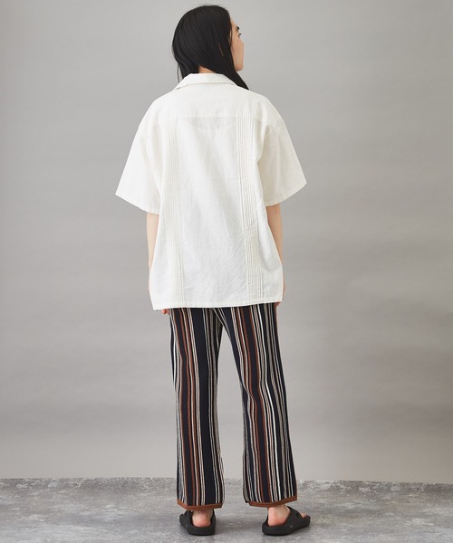 TOBILA(トビラ)の「ストライプ ニットパンツ(その他パンツ・レディース・ベージュ/ネイビー/キャメル・M)」の11枚目の写真