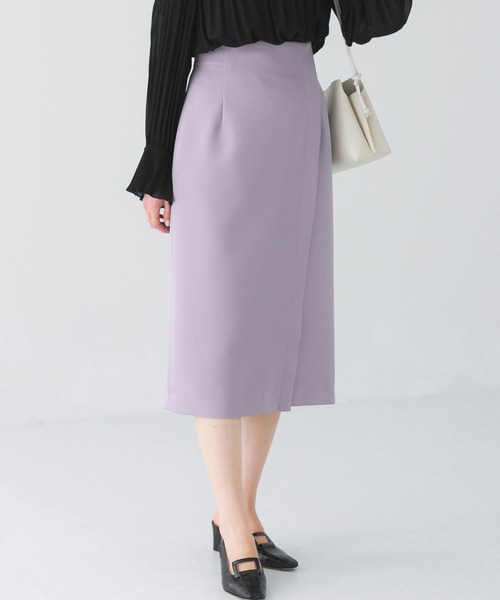 URBAN RESEARCH ROSSO WOMEN（アーバンリサーチ　ロッソ）の「フロントデザインタイトスカート（スカート・レディース・ライトベージュ/パープル系その他/ブラック・36/38）」の3枚目の写真