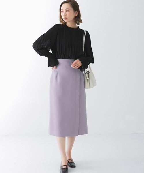 URBAN RESEARCH ROSSO WOMEN（アーバンリサーチ　ロッソ）の「フロントデザインタイトスカート（スカート・レディース・ライトベージュ/パープル系その他/ブラック・36/38）」の5枚目の写真