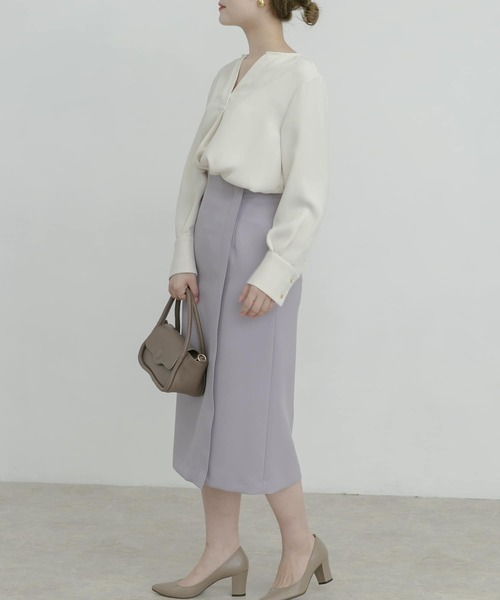 URBAN RESEARCH ROSSO WOMEN（アーバンリサーチ　ロッソ）の「フロントデザインタイトスカート（スカート・レディース・ライトベージュ/パープル系その他/ブラック・36/38）」の11枚目の写真