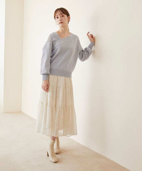 Feroux(フェルゥ)の「【洗える】シアードットティアード スカート(スカート・レディース・ホワイト系1/ブラック系1・F)」の21枚目の写真