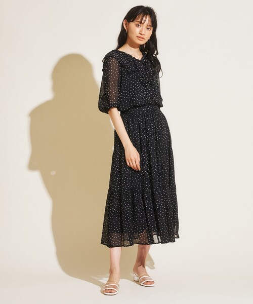 Feroux(フェルゥ)の「【洗える】シアードットティアード スカート(スカート・レディース・ホワイト系1/ブラック系1・F)」の13枚目の写真