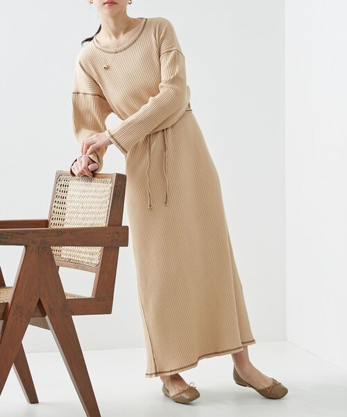 Firsthand(ファーストハンド)の「Baserange/ベースレンジ SHAW KAFTAN / ラップディティールカットワンピース(ワンピース・レディース・ベージュ/ブラウン・X-SMALL)」の21枚目の写真