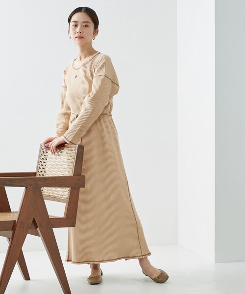 Firsthand(ファーストハンド)の「Baserange/ベースレンジ SHAW KAFTAN / ラップディティールカットワンピース(ワンピース・レディース・ベージュ/ブラウン・X-SMALL)」の3枚目の写真