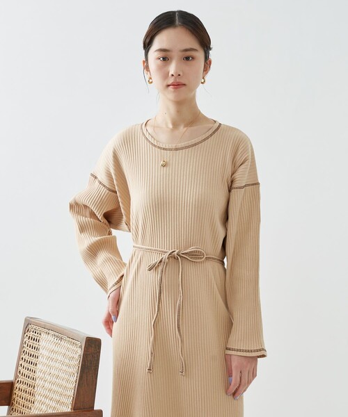 Firsthand(ファーストハンド)の「Baserange/ベースレンジ SHAW KAFTAN / ラップディティールカットワンピース(ワンピース・レディース・ベージュ/ブラウン・X-SMALL)」の11枚目の写真