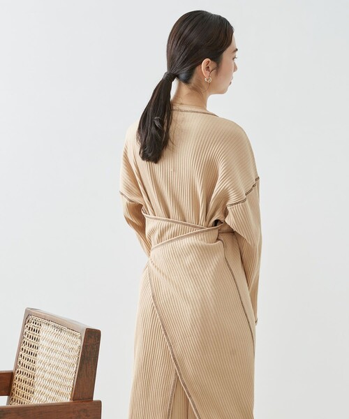 Firsthand(ファーストハンド)の「Baserange/ベースレンジ SHAW KAFTAN / ラップディティールカットワンピース(ワンピース・レディース・ベージュ/ブラウン・X-SMALL)」の15枚目の写真