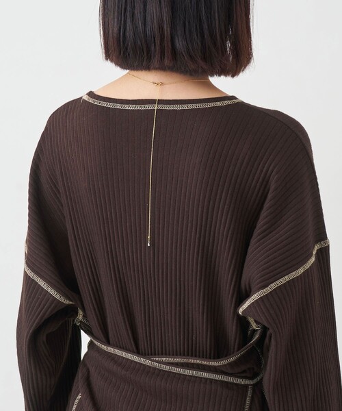 Firsthand(ファーストハンド)の「Baserange/ベースレンジ SHAW KAFTAN / ラップディティールカットワンピース(ワンピース・レディース・ベージュ/ブラウン・X-SMALL)」の5枚目の写真