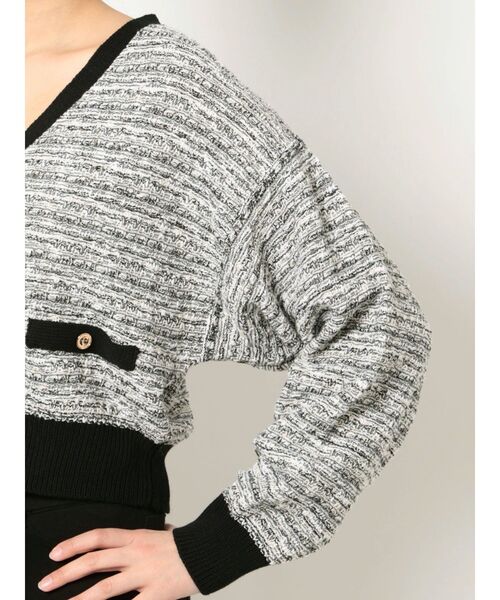 MERCURYDUO（マーキュリーデュオ）の「ニットツィードカーディガン（カーディガン/ボレロ・レディース・ブラック・FREE）」の10枚目の写真