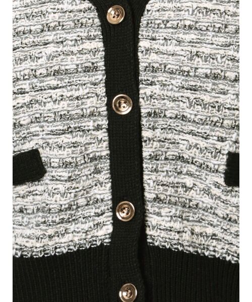 MERCURYDUO（マーキュリーデュオ）の「ニットツィードカーディガン（カーディガン/ボレロ・レディース・ブラック・FREE）」の3枚目の写真