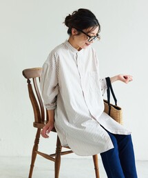 FREAK'S STORE | 【限定展開】MACOBER × FREAK'S STORE/マコバー　ストライプ シャツ チュニック/ブラウス(シャツ/ブラウス)