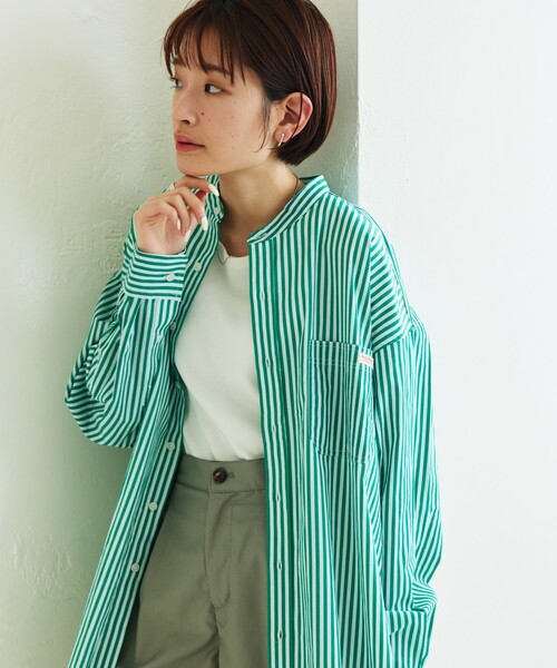 ▽【WEB限定】MACOBER×FREAK'SSTORE/マコバーストライプシャツチュニック