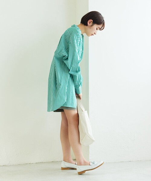 ▽【WEB限定】MACOBER×FREAK'SSTORE/マコバーストライプシャツチュニック