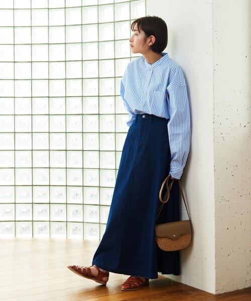 ▽【WEB限定】MACOBER×FREAK'SSTORE/マコバーストライプシャツチュニック