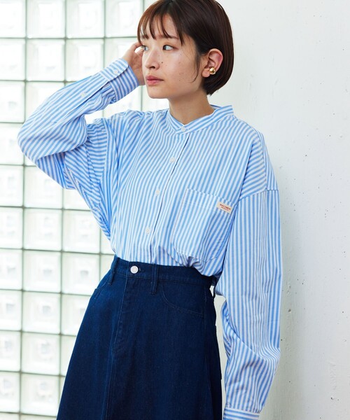 ▽【WEB限定】MACOBER×FREAK'SSTORE/マコバーストライプシャツチュニック