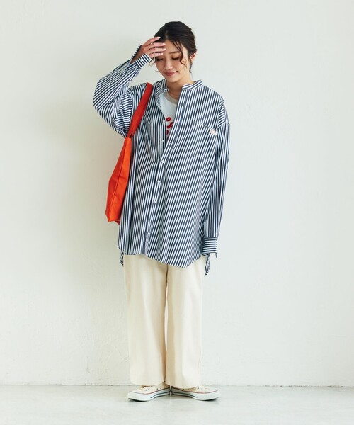 ▽【WEB限定】MACOBER×FREAK'SSTORE/マコバーストライプシャツチュニック