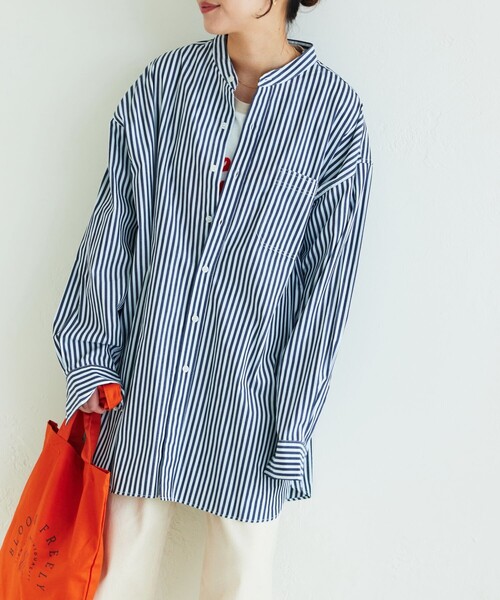 ▽【WEB限定】MACOBER×FREAK'SSTORE/マコバーストライプシャツチュニック