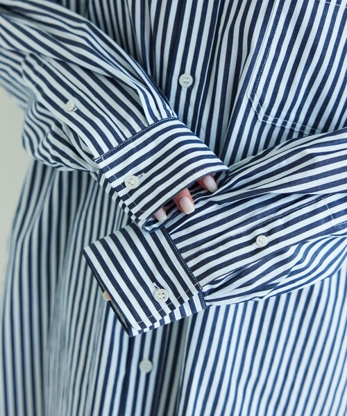 【限定展開】MACOBER × FREAK'S STORE/マコバー ストライプ シャツ チュニック/ブラウス(シャツ/ブラウス)|FREAK'S STORE(フリークスストア) 【限定展開】MACOBER × FREAK'S STORE/マコバー ストライプ シャツ チュニック/ブラウス(シャツ/ブラウス)|FREAK'S STORE(フリークスストア)