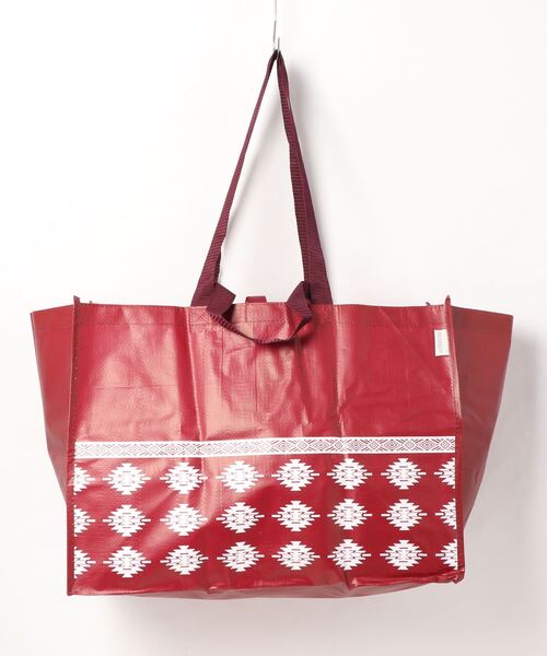 チャイハネ（チャイハネ）の「【チャイハネ】ノマディビニールバッグ（エコバッグ/サブバッグ・レディース・ベージュ/カーキ/ターコイズブルー/ワイン・FREE）」の4枚目の写真