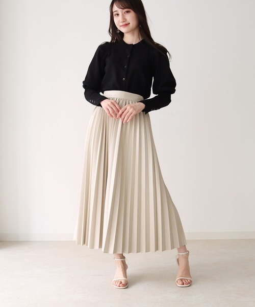HER CLOSET（ハークローゼット）の「【twenty three】ボタンデザインパフスリーブニットカーディガン（カーディガン/ボレロ・レディース・アイボリー/ブラック/モカ/ミント・FREE）」の11枚目の写真