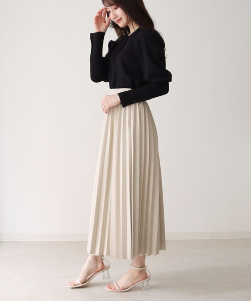 HER CLOSET（ハークローゼット）の「【twenty three】ボタンデザインパフスリーブニットカーディガン（カーディガン/ボレロ・レディース・アイボリー/ブラック/モカ/ミント・FREE）」の12枚目の写真