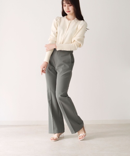 HER CLOSET（ハークローゼット）の「【twenty three】ボタンデザインパフスリーブニットカーディガン（カーディガン/ボレロ・レディース・アイボリー/ブラック/モカ/ミント・FREE）」の9枚目の写真