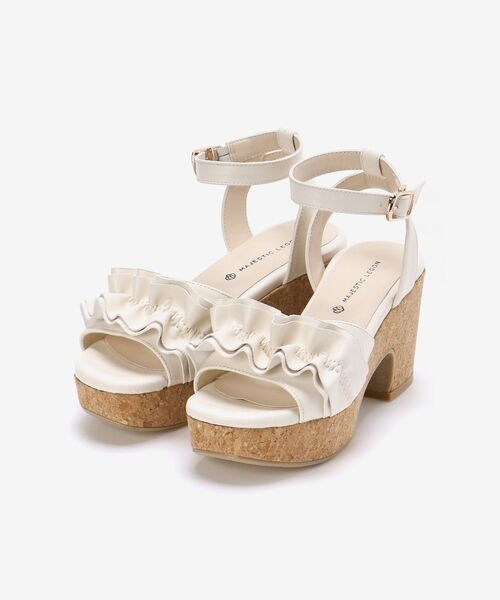 MAJESTIC LEGON（マジェスティックレゴン）の「フカフカフリルサンダル（サンダル・レディース・アイボリー/ライトグレー/グレイッシュベージュ/ブラック・LARGE/X-LARGE/SMALL/MEDIUM）」の10枚目の写真