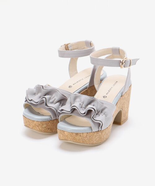 MAJESTIC LEGON（マジェスティックレゴン）の「フカフカフリルサンダル（サンダル・レディース・アイボリー/ライトグレー/グレイッシュベージュ/ブラック・LARGE/X-LARGE/SMALL/MEDIUM）」の12枚目の写真