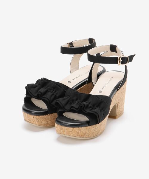 MAJESTIC LEGON（マジェスティックレゴン）の「フカフカフリルサンダル（サンダル・レディース・アイボリー/ライトグレー/グレイッシュベージュ/ブラック・LARGE/X-LARGE/SMALL/MEDIUM）」の13枚目の写真