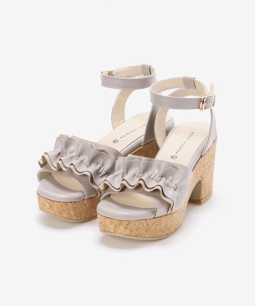 MAJESTIC LEGON（マジェスティックレゴン）の「フカフカフリルサンダル（サンダル・レディース・アイボリー/ライトグレー/グレイッシュベージュ/ブラック・LARGE/X-LARGE/SMALL/MEDIUM）」の14枚目の写真