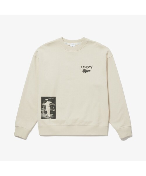 LACOSTE L!VE（ラコステライブ）の「ラコステライブ ルネ・ラコステフォトプリントクルーネックスウェット（スウェット・メンズ・ライトグリーン/アイボリー・S/M/L/XS）」の2枚目の写真