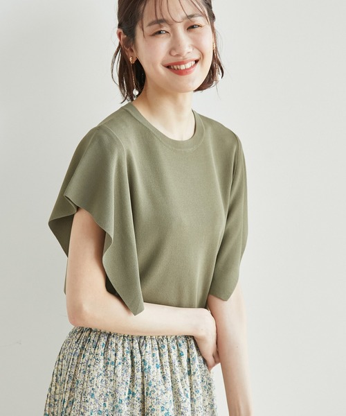 ROPE' PICNIC(ロペピクニック)の「Beauty knit/フレア袖ニットプルオーバー(ニット/セーター・レディース・ブラック/ライトグレー/カーキ/ボルドー・38)」の4枚目の写真