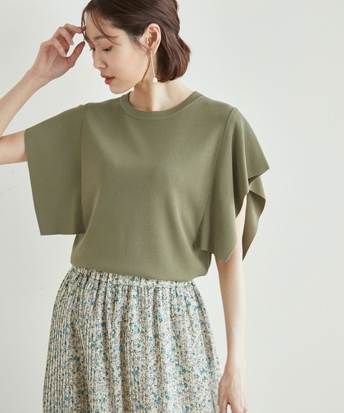 ROPE' PICNIC(ロペピクニック)の「Beauty knit/フレア袖ニットプルオーバー(ニット/セーター・レディース・ブラック/ライトグレー/カーキ/ボルドー・38)」の19枚目の写真