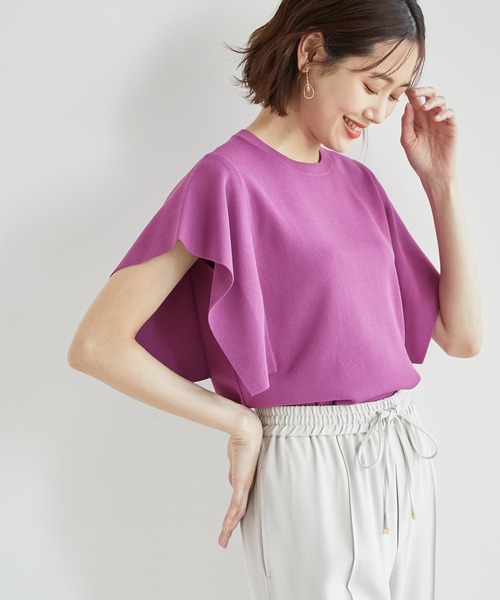 ROPE' PICNIC(ロペピクニック)の「Beauty knit/フレア袖ニットプルオーバー(ニット/セーター・レディース・ブラック/ライトグレー/カーキ/ボルドー・38)」の20枚目の写真