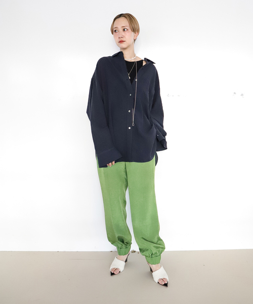 CITYSHOP（シティーショップ）の「DYED TAFFETA パンツ（その他パンツ・レディース・ブラック/ネイビー/グリーン・38/36）」の4枚目の写真