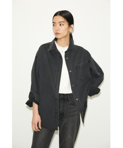 THROW by SLY（スローバイスライ）の「THROW OVER LOOSE SH オーバー ルーズ シャツ（シャツ/ブラウス・レディース・ブラック/ブルー・FREE）」の3枚目の写真