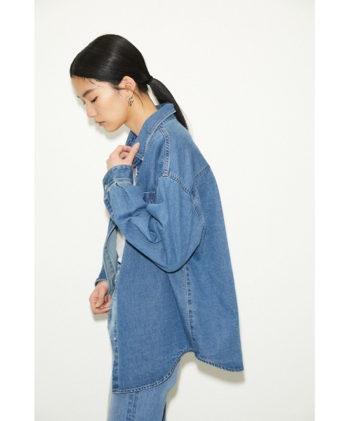 THROW by SLY（スローバイスライ）の「THROW OVER LOOSE SH オーバー ルーズ シャツ（シャツ/ブラウス・レディース・ブラック/ブルー・FREE）」の8枚目の写真