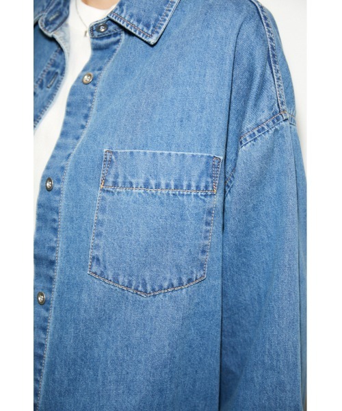 THROW by SLY（スローバイスライ）の「THROW OVER LOOSE SH オーバー ルーズ シャツ（シャツ/ブラウス・レディース・ブラック/ブルー・FREE）」の10枚目の写真