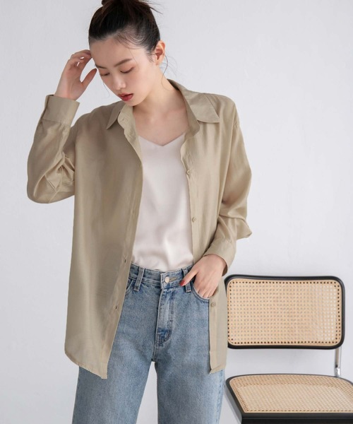 fifth（フィフス）の「【スタイリストレコメンド】ソフトシアーシャツ（シャツ/ブラウス・レディース・ベージュ/ブルー系その他7・M）」の9枚目の写真