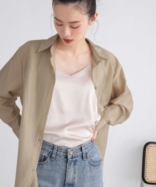 fifth（フィフス）の「【スタイリストレコメンド】ソフトシアーシャツ（シャツ/ブラウス・レディース・ベージュ/ブルー系その他7・M）」の4枚目の写真