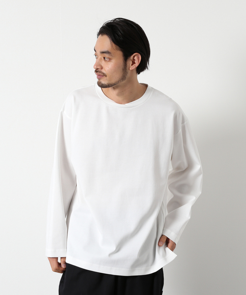 ジャーナルスタンダード　レリューム　
ノーカラーデニムジャケット セール】40/- ポンチ オーバーサイズ ロングスリーブTシャツ（Tシャツ