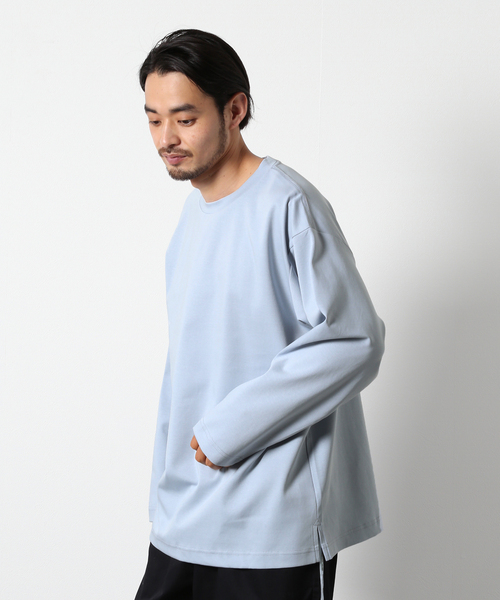 JOURNAL STANDARD relume(ジャーナルスタンダード レリューム)の「40/- ポンチ オーバーサイズ ロングスリーブTシャツ(Tシャツ/カットソー・メンズ・ホワイト/ライトブルー/ピンク/ブラック・MEDIUM/LARGE)」の3枚目の写真