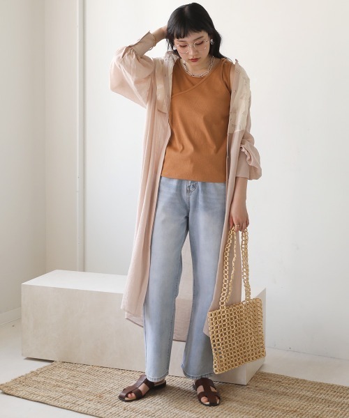 Bab（バブ）の「アシメデザインタンクトップ（タンクトップ・レディース・オレンジ/ブルー/ベージュ/ブラック・FREE）」の6枚目の写真